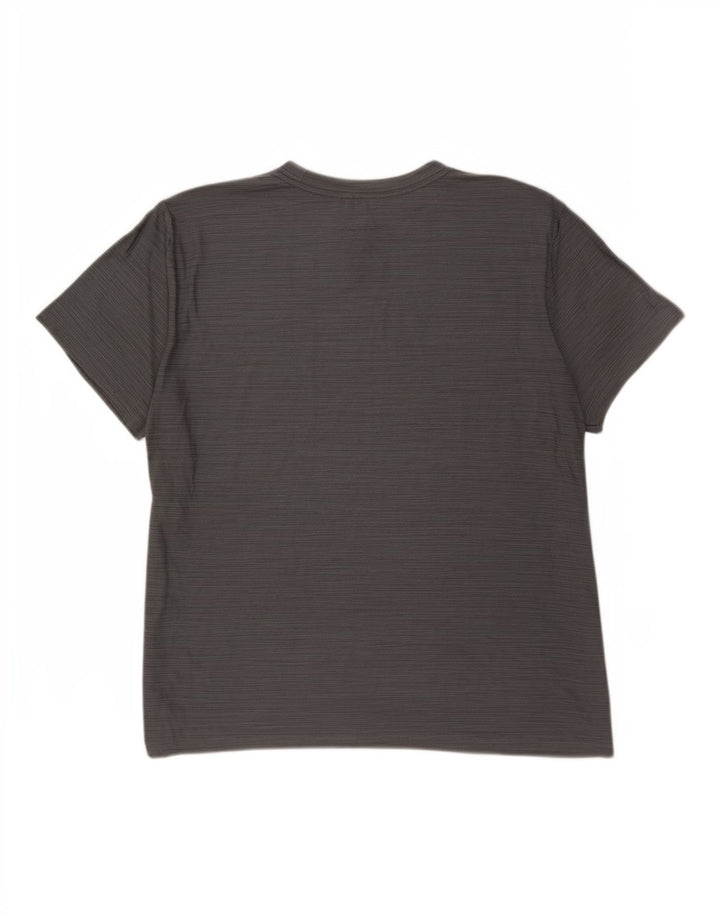 T-shirt da uomo Nike Top in poliestere a righe grigio medio