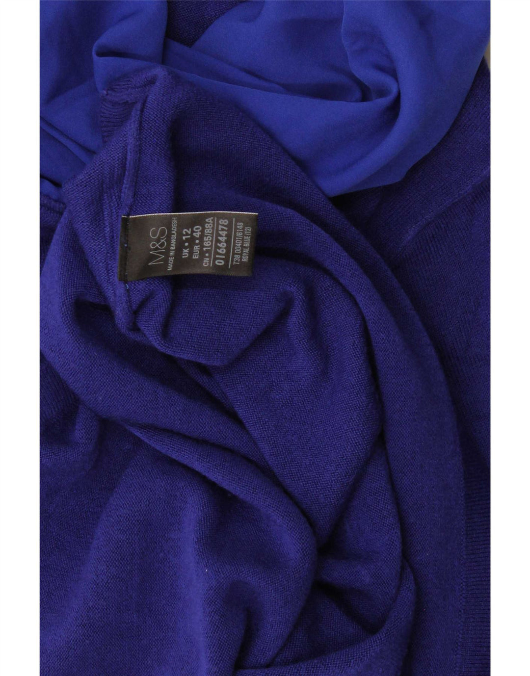 Maglione maglione a collo alto da donna Marks & Spencer UK 12 Poliestere blu medio