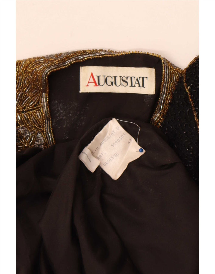 Giacca blazer aperta da donna Augustat IT 42 Seta color block medio nero