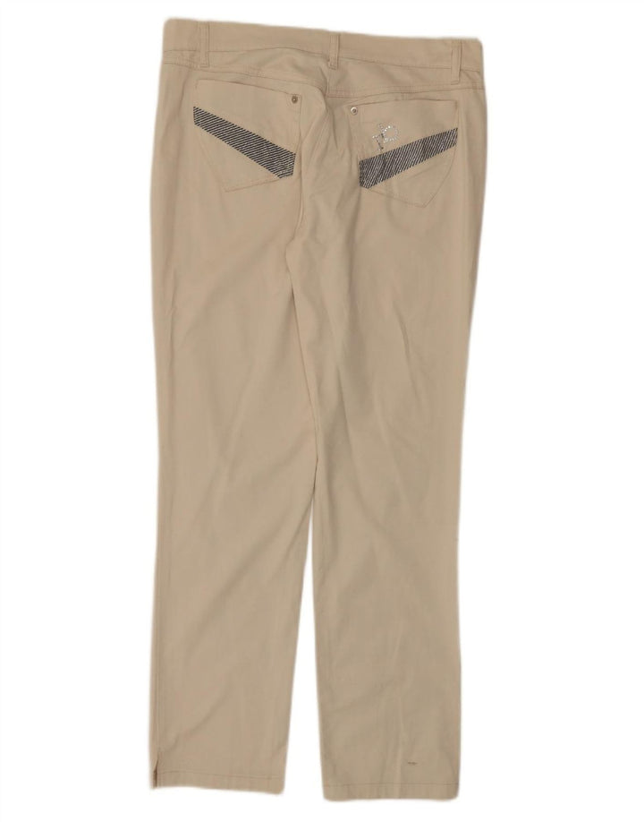Pantaloni casual dritti da donna ROCCOBAROCCO IT 46 Large W34 L30 Beige