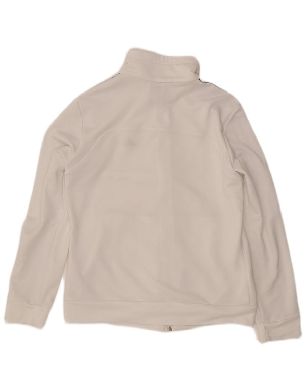 Giacca da tuta da donna ADIDAS UK 12/14 Poliestere bianco medio