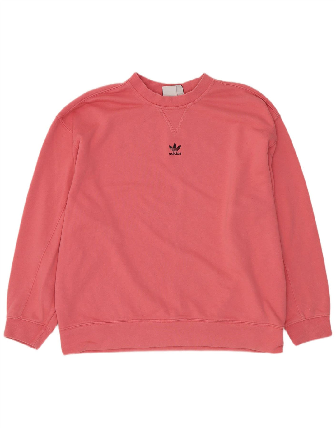 Felpa oversize da donna ADIDAS UK 10 piccola in cotone rosa