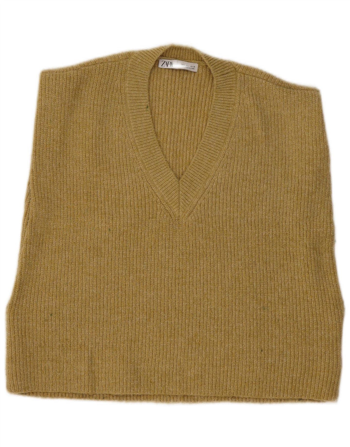 Canotta canotta da donna Zara UK 10 piccola gialla in poliestere