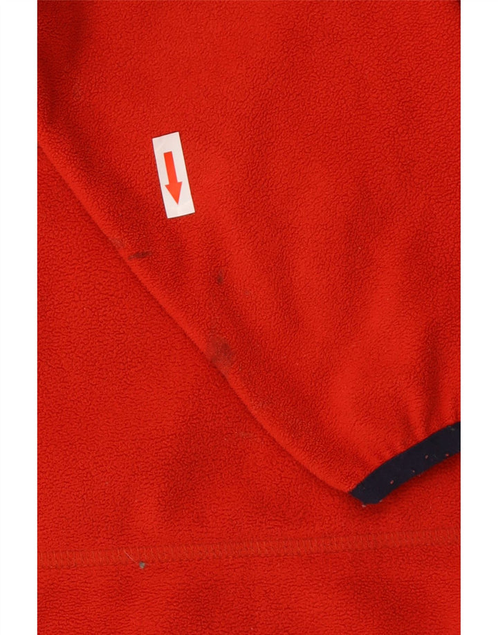 Maglione in pile da donna Asics con zip e collo in poliestere rosso medio