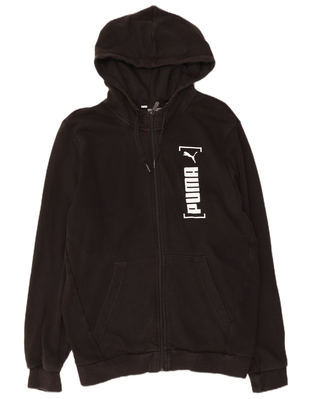 Felpa con cappuccio e zip grafica da uomo Puma in cotone nero medio