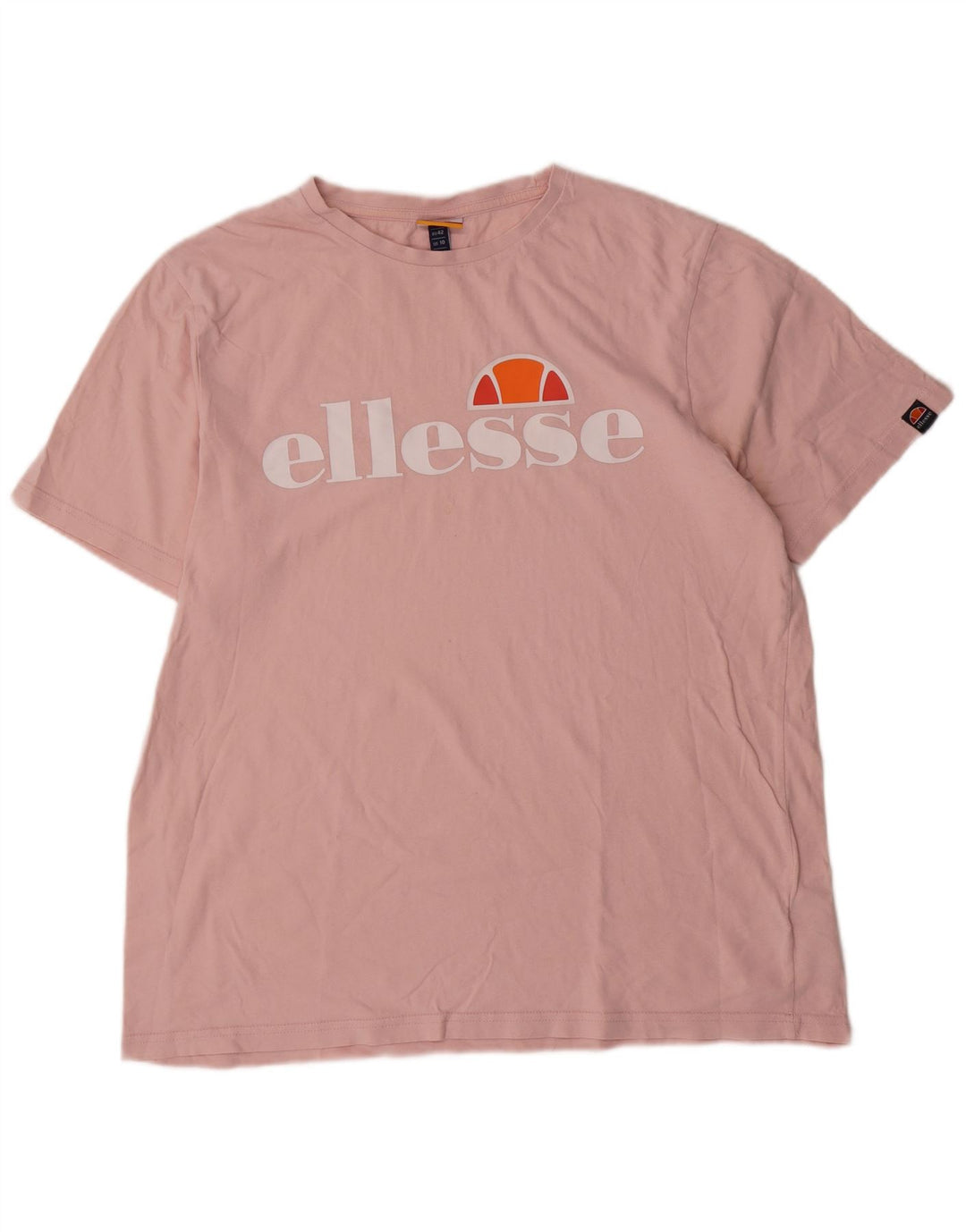 ELLESSE T-shirt grafica da donna Top UK 14 Large Rosa Cotone