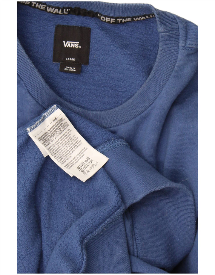 Felpa alta da uomo Vans, maglione grande, cotone blu