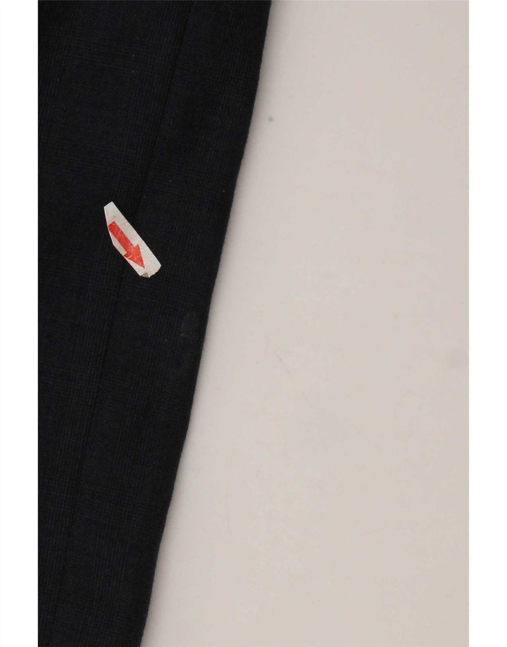 Pantaloni da abito su misura da uomo Marks & Spencer W42 L31 blu navy a quadri