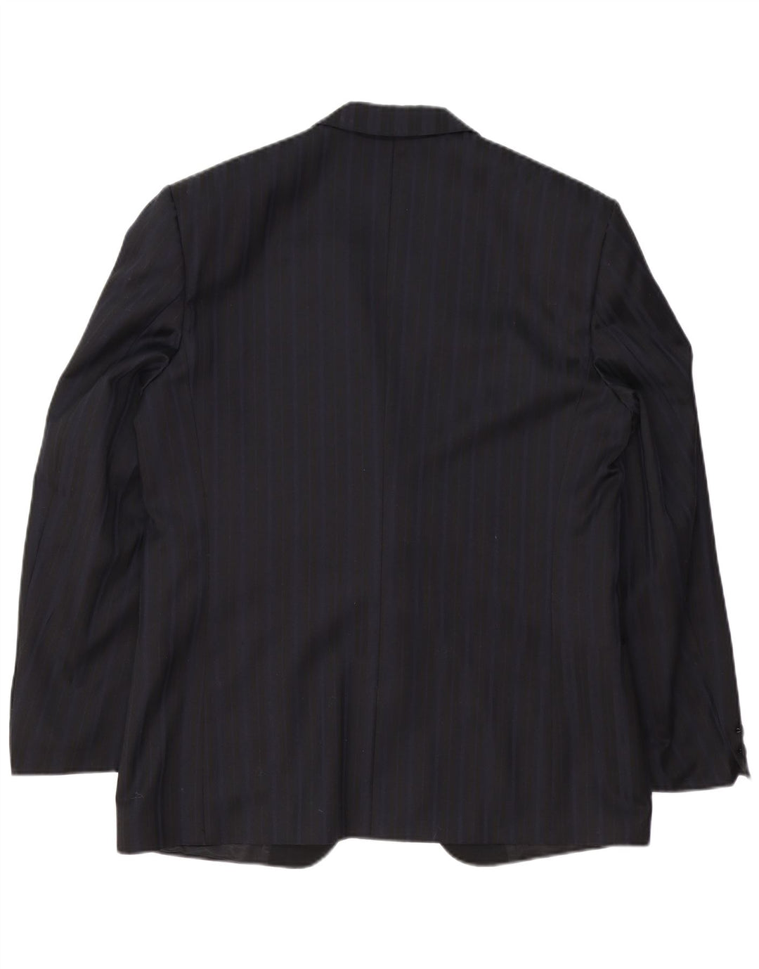 TREVIRA Giacca blazer da uomo a 1 bottone IT 52 XL Poliestere a righe blu navy