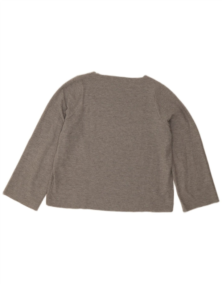 Top Zara Trafaluc da donna oversize a maniche lunghe UK 10 piccolo grigio