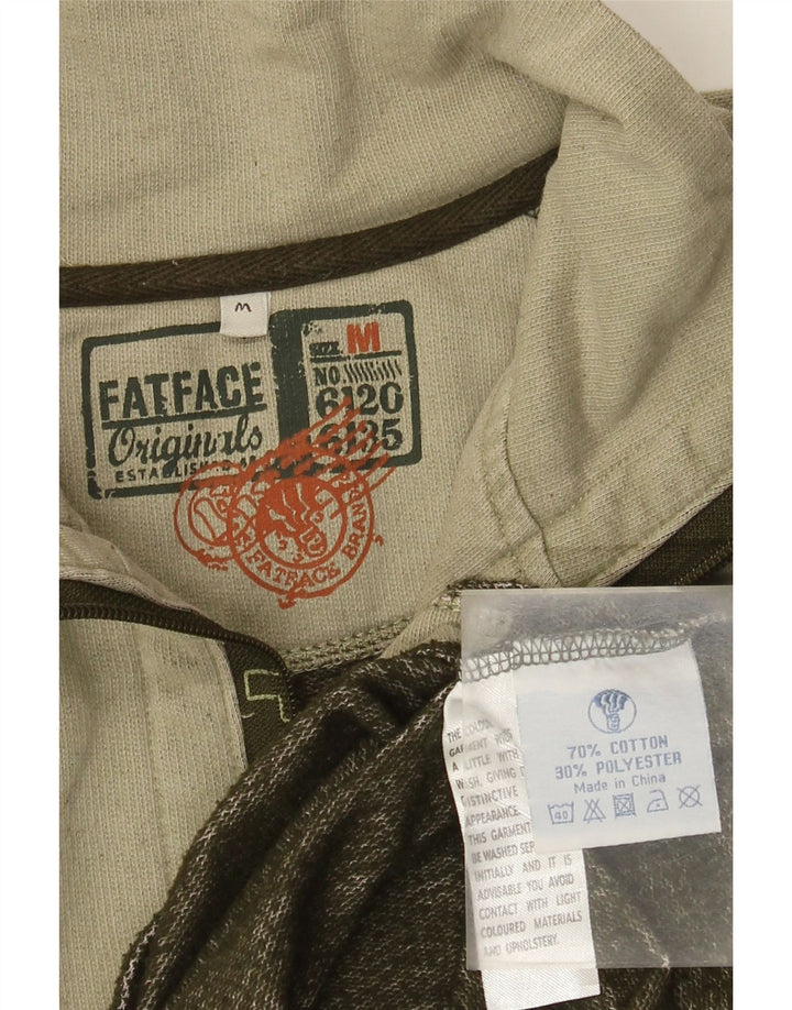 Felpa da uomo con collo con zip Fat Face, maglione, cotone kaki medio