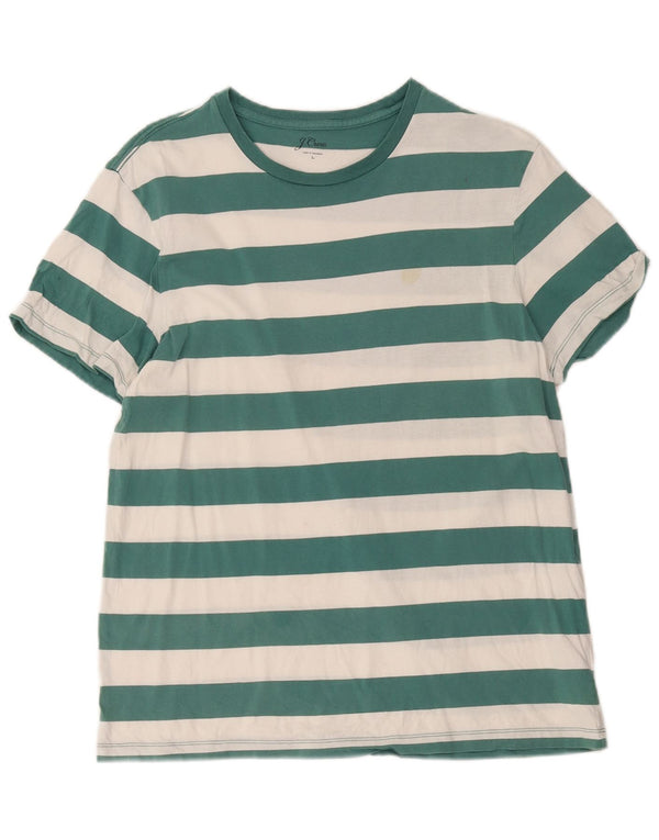 T-shirt da uomo J. Crew Top in cotone a righe verdi grandi