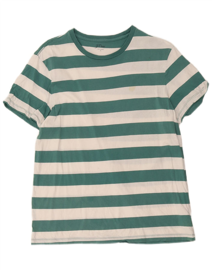T-shirt da uomo J. Crew Top in cotone a righe verdi grandi