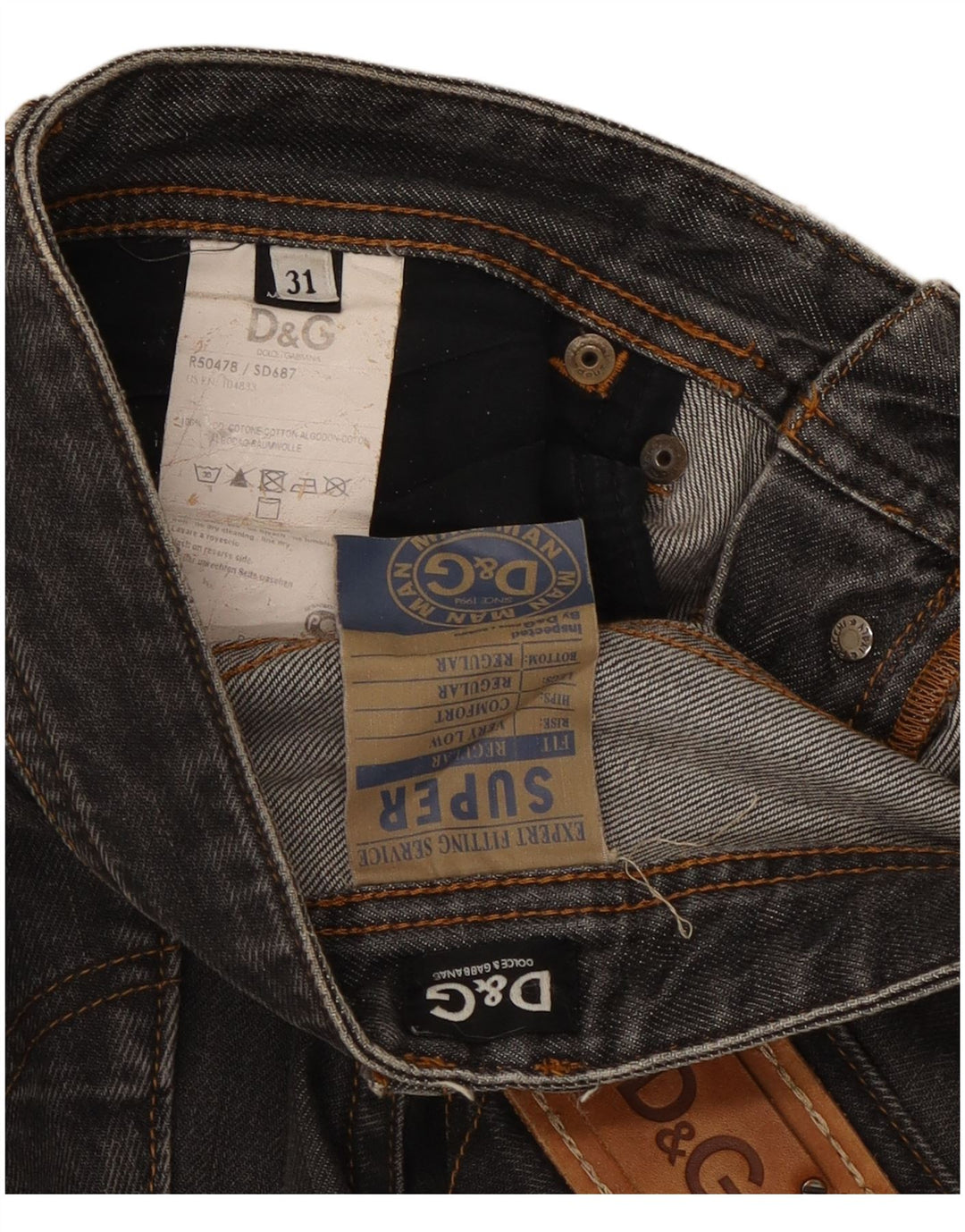 Jeans dritti regolari da donna Dolce & Gabbana W31 L35 grigi