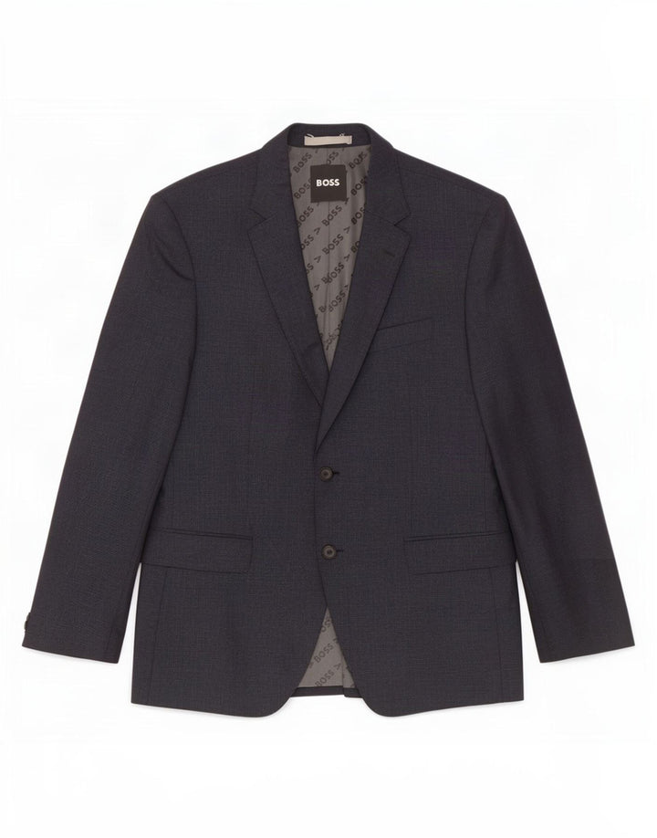 Giacca blazer da uomo a 2 bottoni Hugo Boss UK 52 XL Lana blu navy