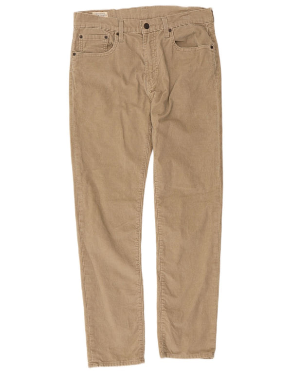Levi's Uomo 502 Pantaloni di velluto a coste affusolati W32 L32 Cotone Beige