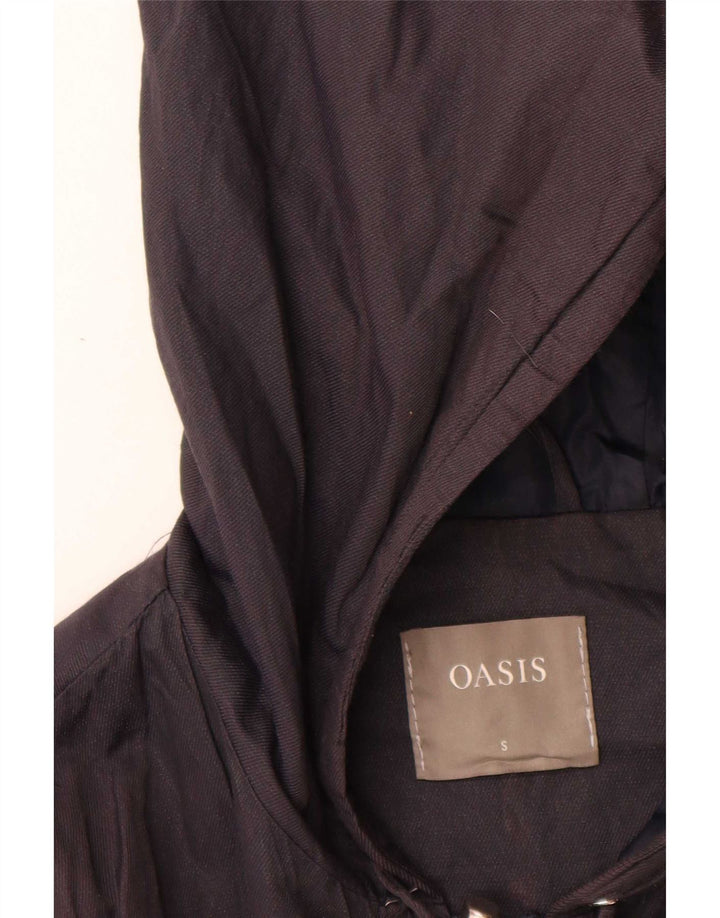 Giacca parka oversize con cappuccio da donna Oasis UK 10 piccola in cotone blu navy