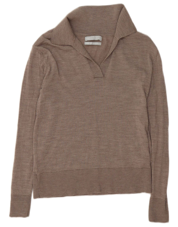 Maglione maglione collo alto da donna Marks & Spencer UK 10 piccolo grigio