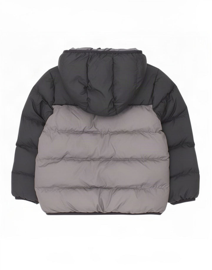 Giacca imbottita con cappuccio Adidas da ragazzo 6-7 anni in poliestere color block nero