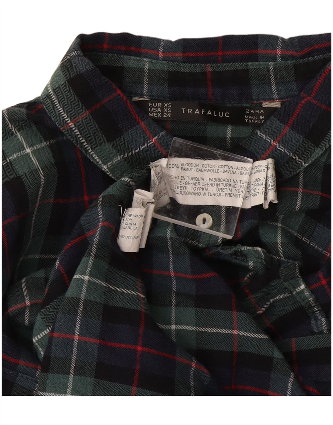 Camicia in flanella oversize da donna Zara UK 6 XS in cotone a quadri multicolore