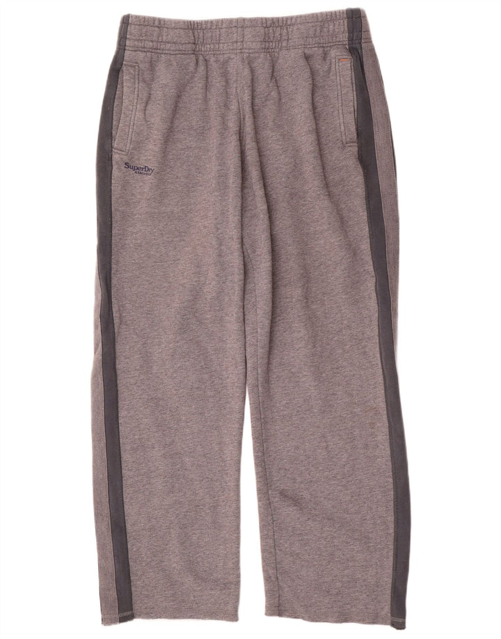 Pantaloni da tuta da uomo Superdry Large in cotone color block grigio