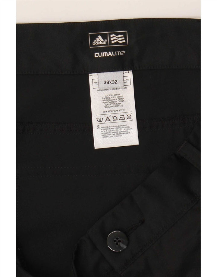 Pantaloni chino dritti Adidas Climalite da uomo W36 L32 poliestere nero