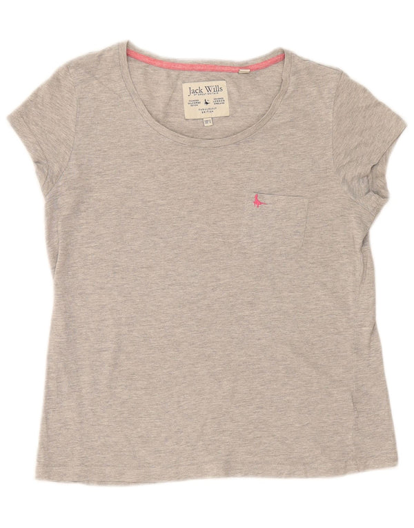 T-shirt da donna Jack Wills Top UK 12 Cotone screziato grigio medio