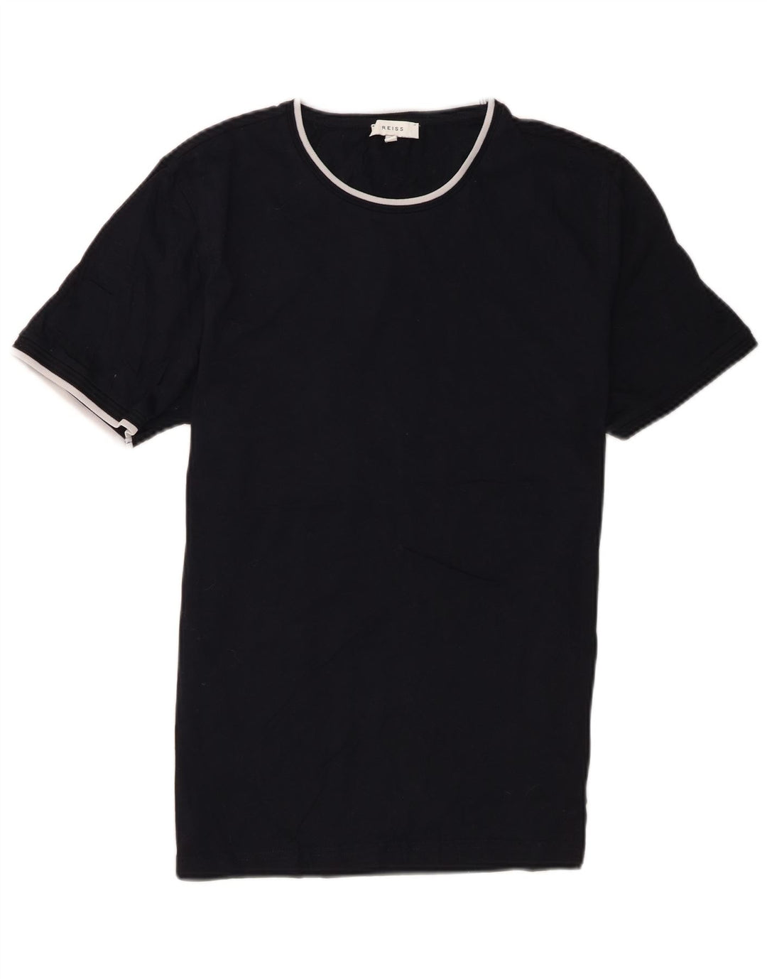 T-shirt regolare da uomo a maniche corte Reiss Top in cotone nero medio