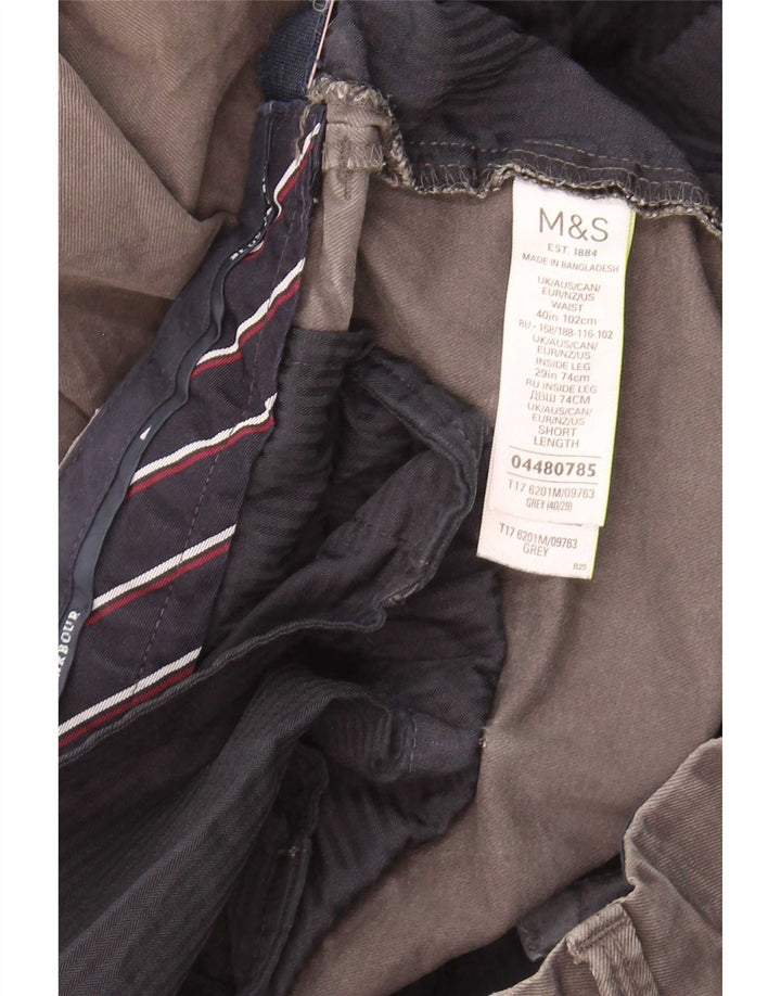 Pantaloni chino dritti Marks & Spencer da uomo blu Harbour W40 L29 grigi