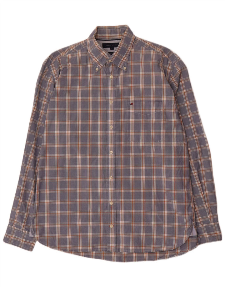 Camicia da uomo Tommy Hilfiger grande in cotone blu