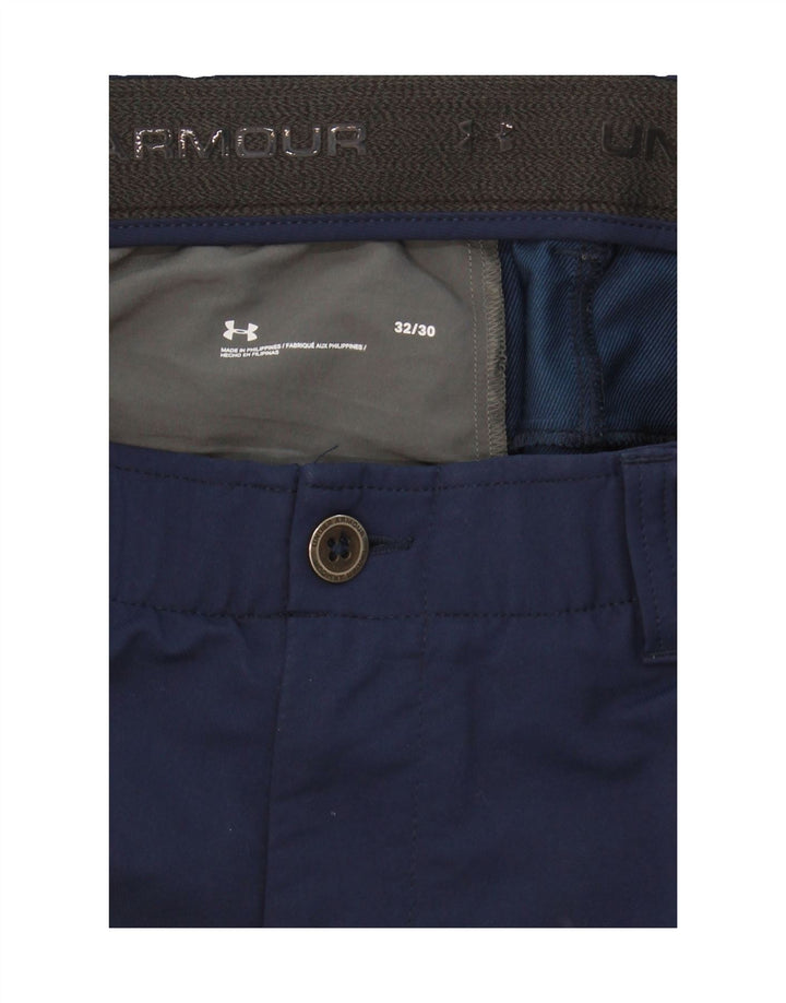 UNDER ARMOUR Mens Straight Chino Trousers W32 L30 Navy Blue Vintage Under Armour and Second-Hand Under Armour from Messina Hembry 