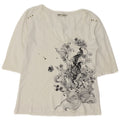 Lee Top da donna manica 3/4 UK 16 grande cotone bianco