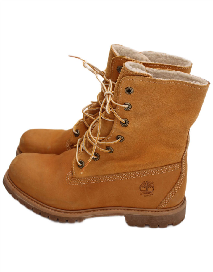 Stivali stile shearling in pelle da donna Timberland taglia UK 5.5 Pelle marrone