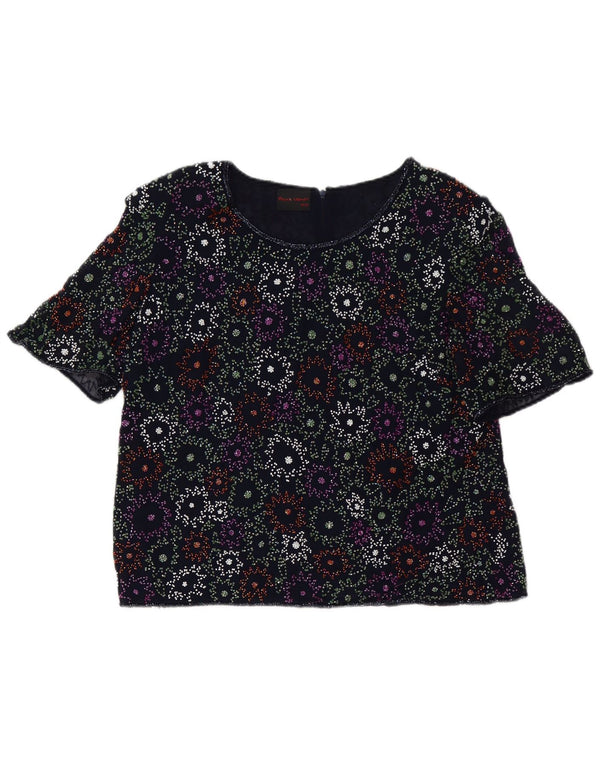 Camicetta da donna Frank Usher Top UK 20 2XL Poliestere floreale blu navy