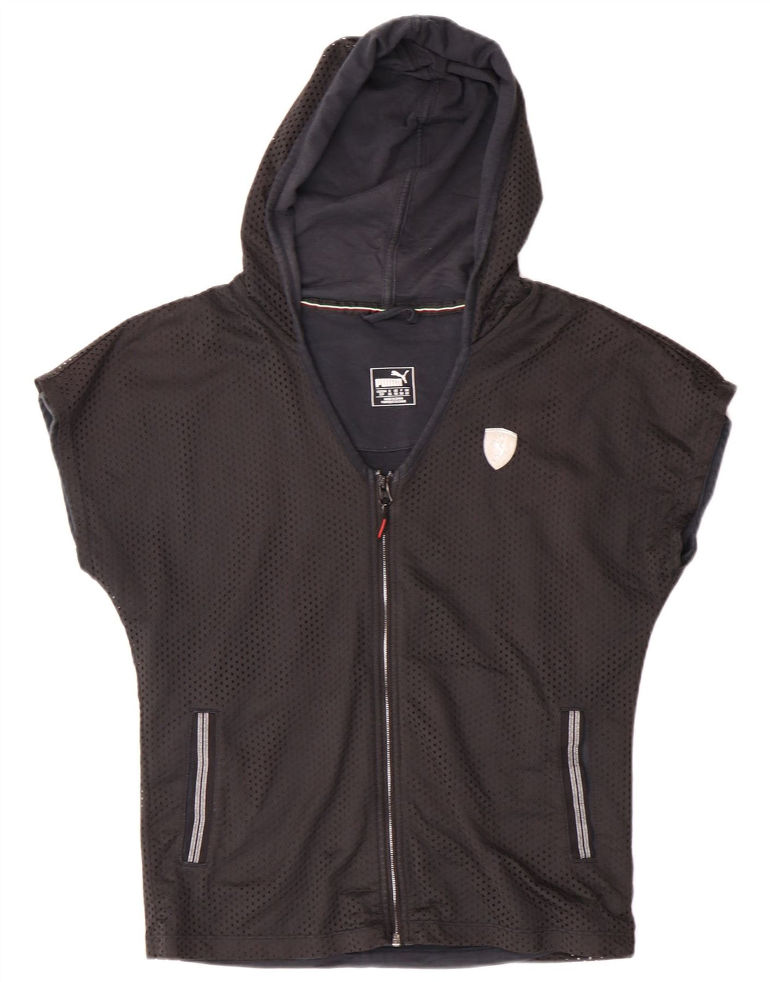 Giacca sportiva da donna a maniche corte con cappuccio Puma UK 10 Small Nera