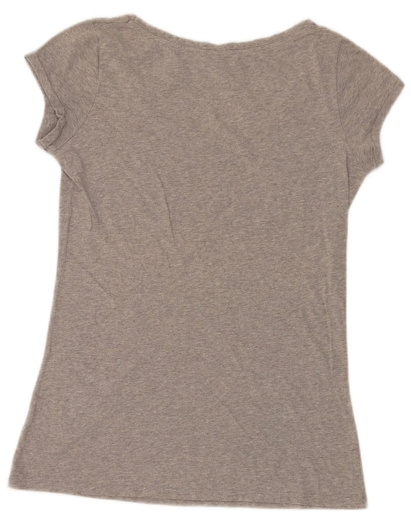 T-shirt grafica Benetton da donna Snoopy vestibilità regolare UK 10 piccola grigia