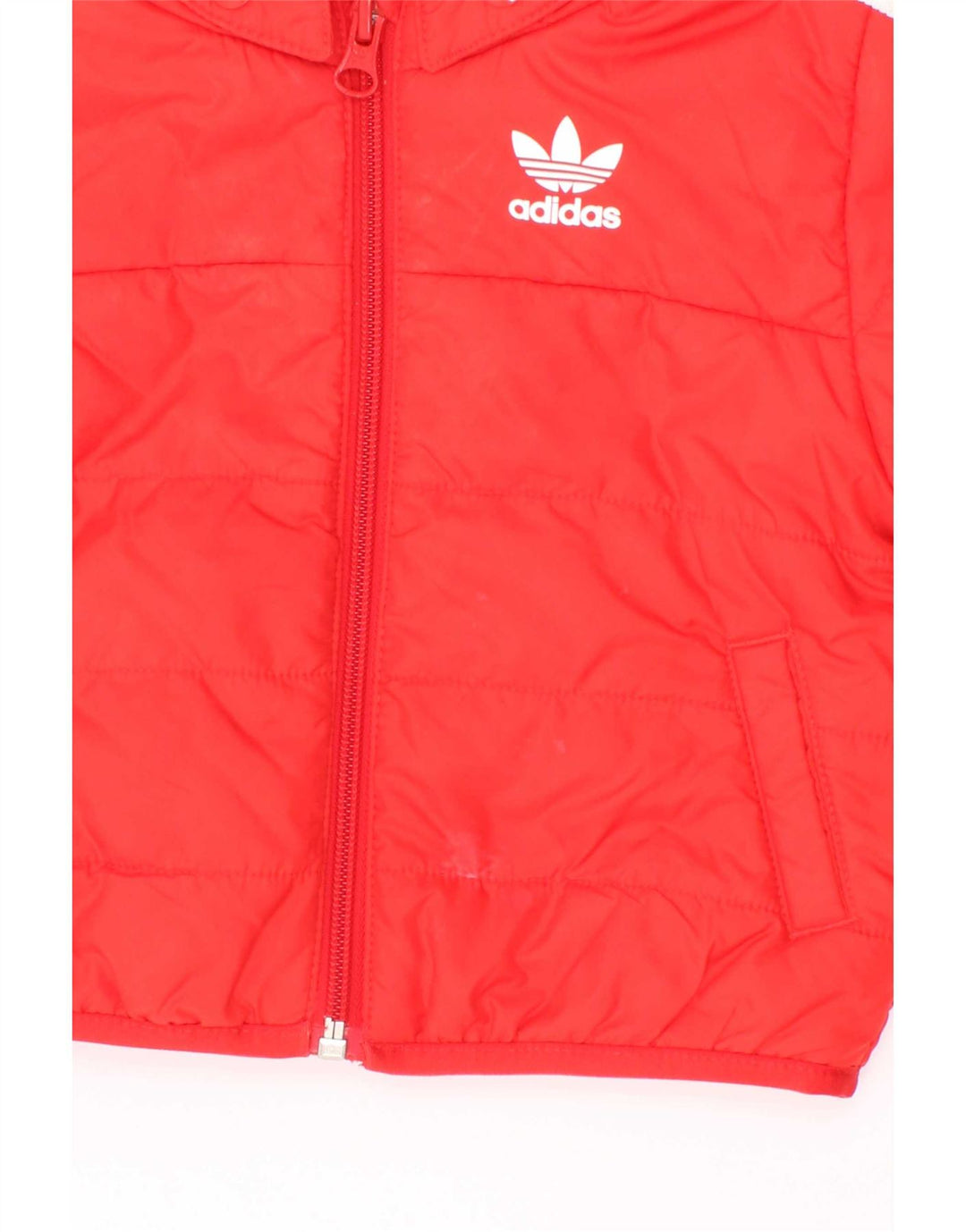 Giacca imbottita con cappuccio Adidas da bambino 3-6 mesi in poliestere rosso