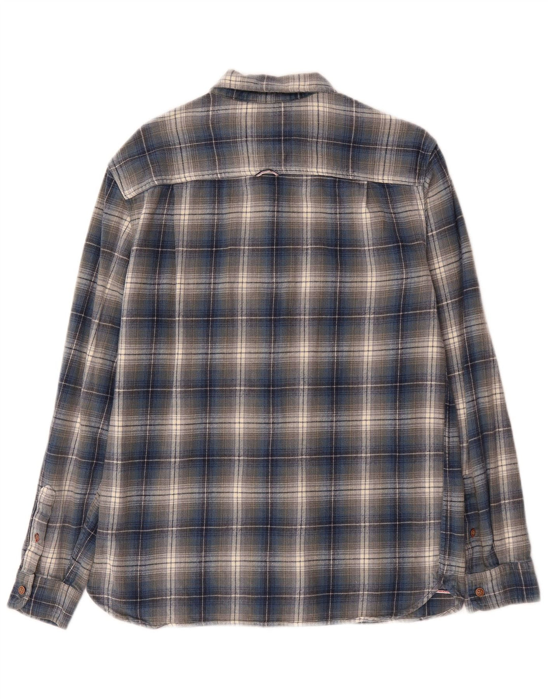 Camicia da uomo in flanella dal taglio classico di White Stuff, in cotone scozzese blu medio
