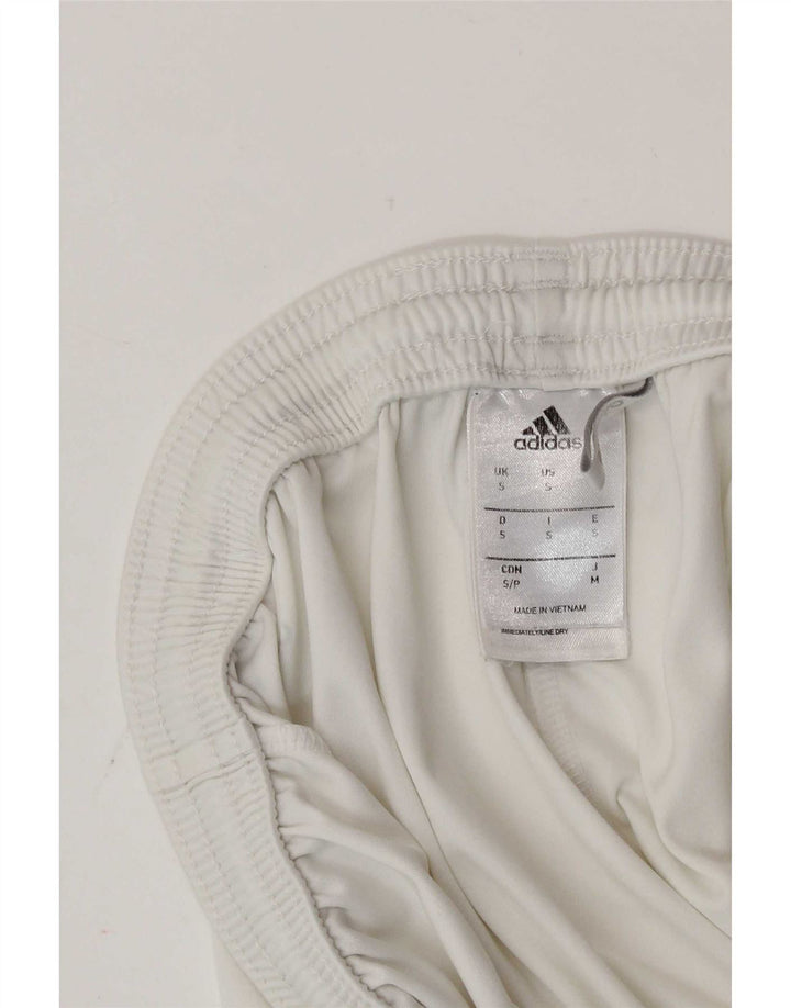 Pantaloncini sportivi Adidas Climalite da uomo piccoli in poliestere bianco