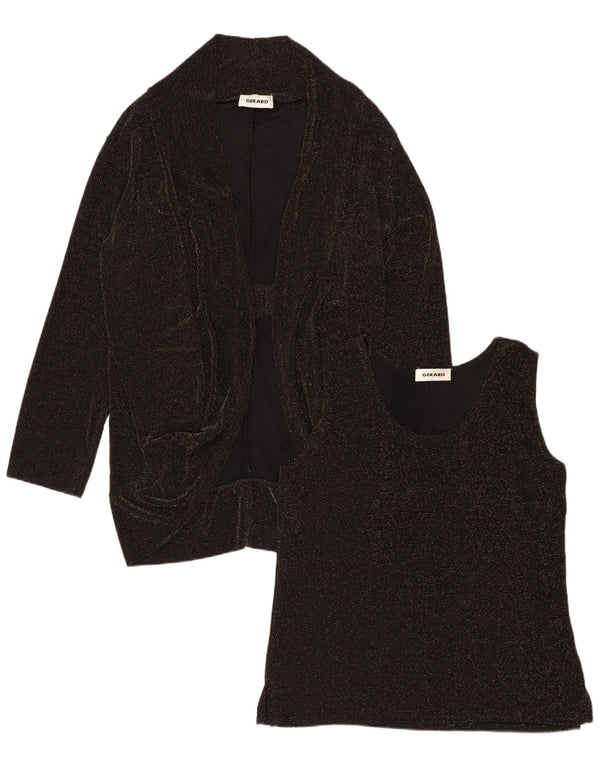 Set da 2 pezzi vintage da donna UK 18 XL nylon nero