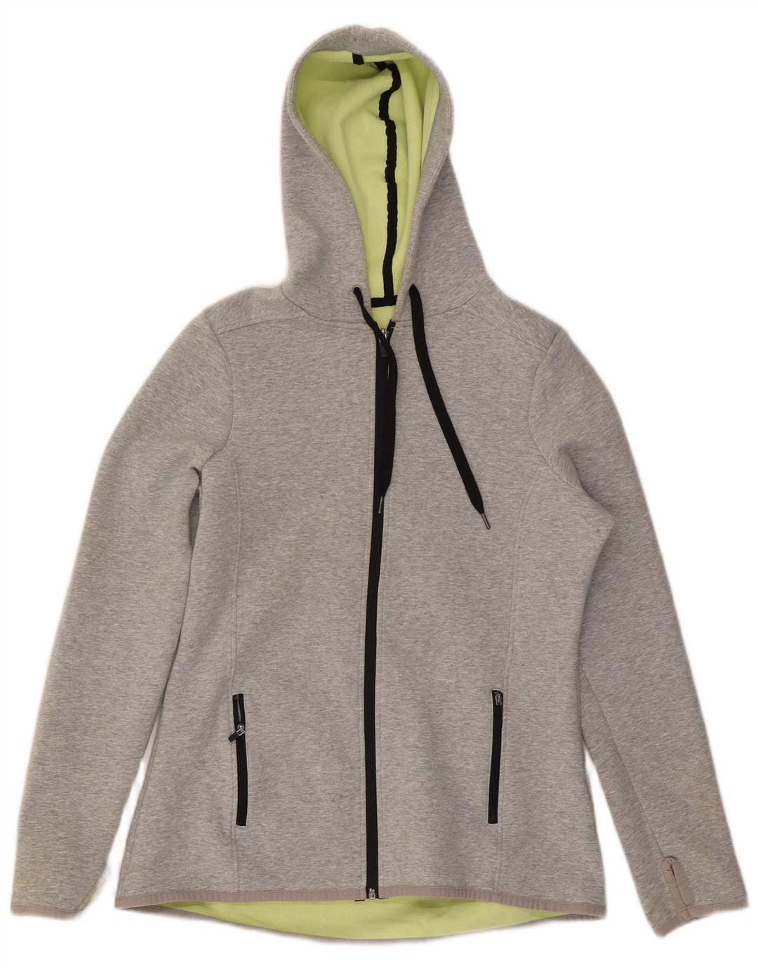 Maglione con cappuccio e zip da donna Marks & Spencer UK 12 Cotone grigio medio
