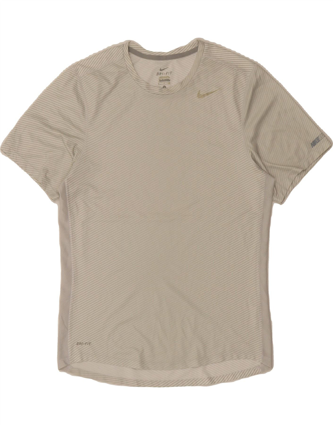 NIKE Mens Dri Fit T-Shirt Top Small Grey Pinstripe Vintage Nike and Second-Hand Nike from Messina Hembry 