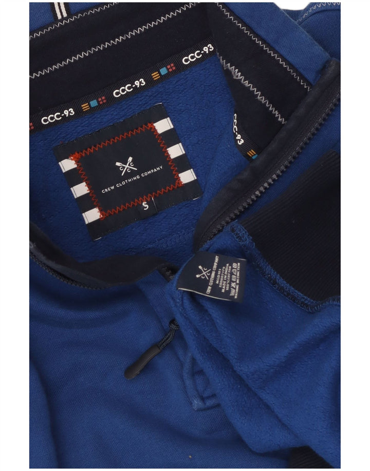 Crew Clothing Felpa con grafica da uomo Maglione piccolo blu a blocchi di colore