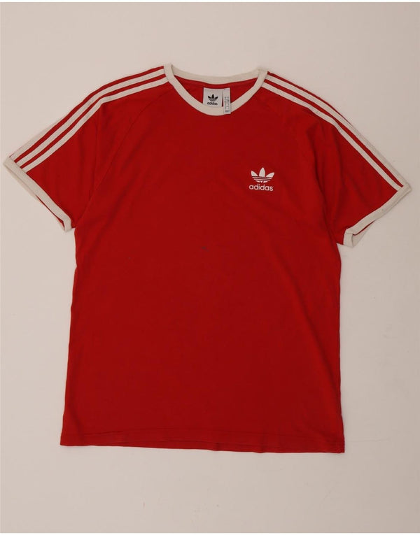 ADIDAS Mens T-Shirt Top Large Red Cotton