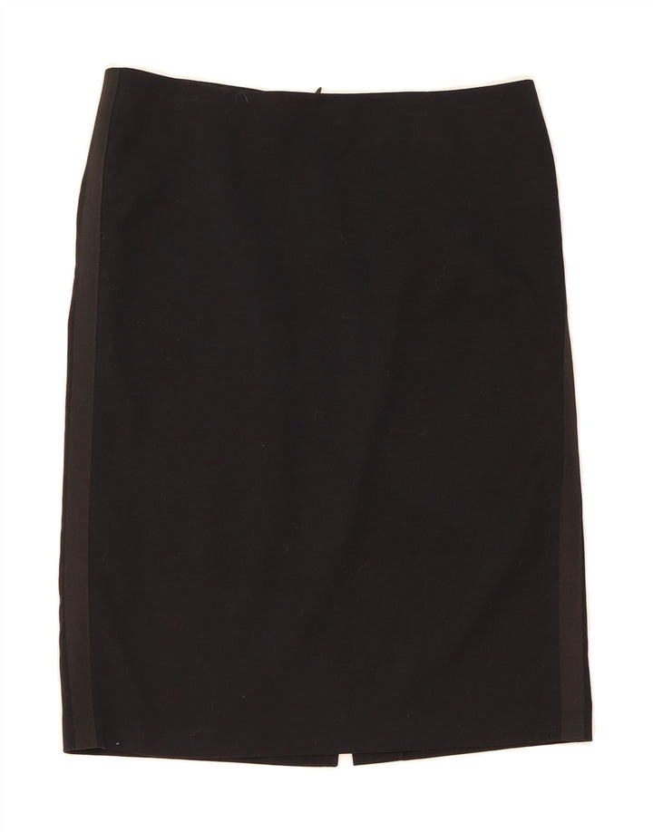 SISLEY Womens Straight Skirt IT 42 Medium W32  Black Polyester Vintage Sisley and Second-Hand Sisley from Messina Hembry 