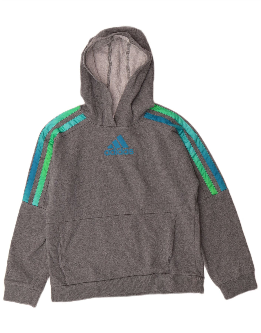 Felpa con cappuccio grafica ADIDAS per ragazzi 14-15 anni, grande, cotone grigio