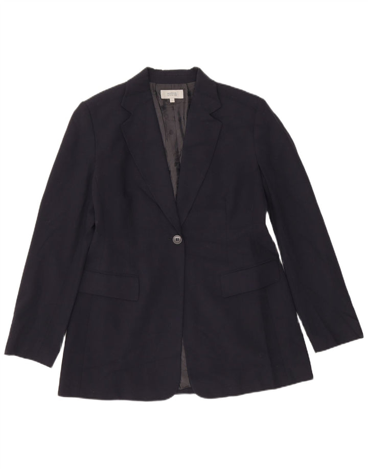 Giacca blazer a 1 bottone Marks & Spencer da donna UK 14 grande blu navy