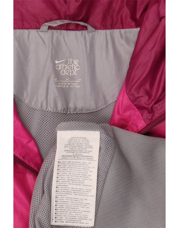 Giacca antipioggia con cappuccio da donna Nike UK 14 Poliestere color block rosa medio