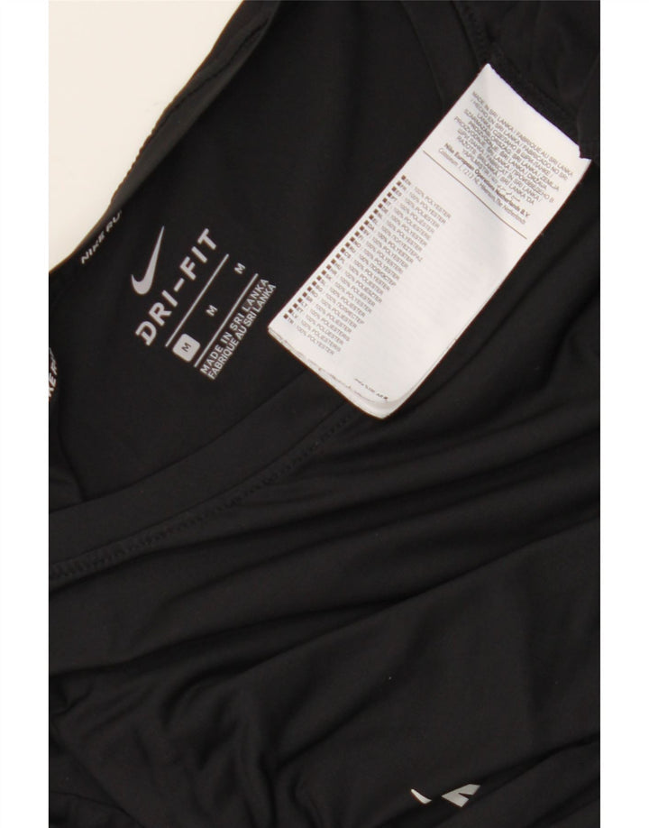Nike Dri Fit Graphic Top da donna manica lunga UK 14 medio poliestere nero