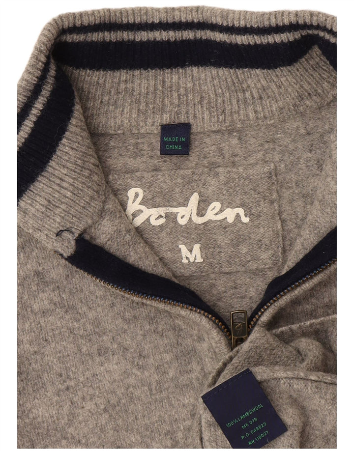 Boden Maglione da donna con zip e collo UK 14 Lana screziata grigio medio